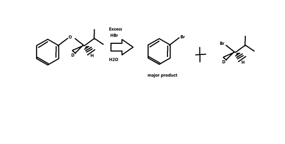 Excess HBr Br Br H20 major product