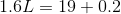 1.6L = 19 +0.2
