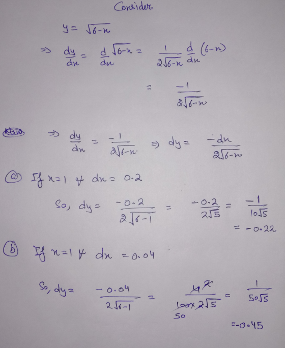 y = » dy an Consider Joon drona Id (6-2) dn 26-n du. = - 26-w Aso dy – el dyz - an - du analons 256-4 @ If n=1 & du= 0.2 So,
