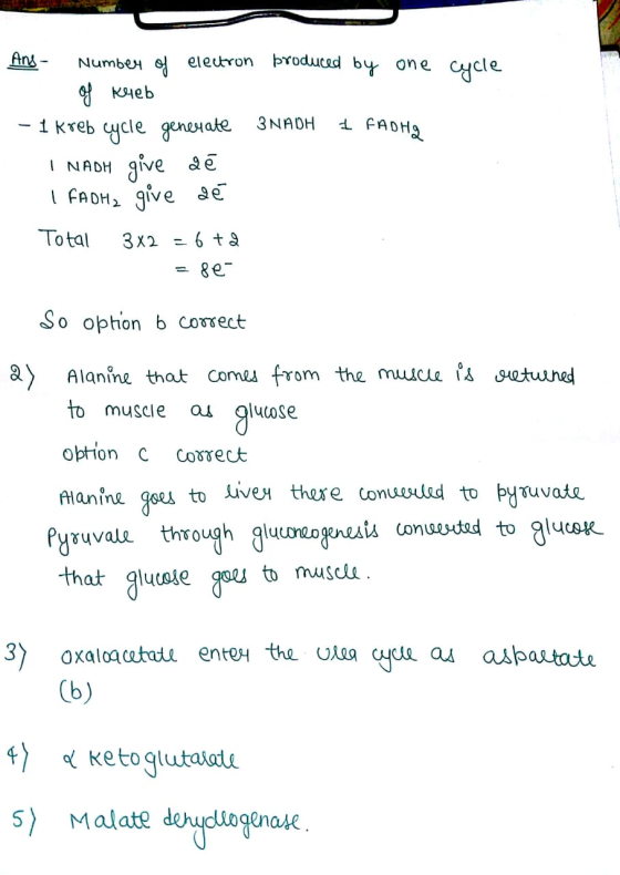 produced by one cycle + And Number of electron of Kieb 1 Kreb cycle generate 3NADH I NADH give de I FADH2 give aé FADHQ Total