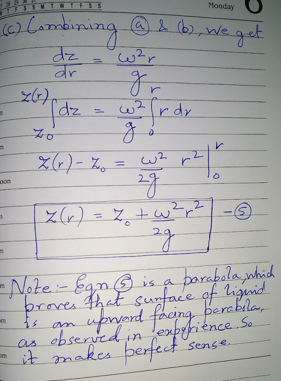 28 29 T F S S M T WTF SS Monday We d dr dz rdr oon parabala yohid Note Eanis raves 4het sufae of ligmid paed fheing berakila