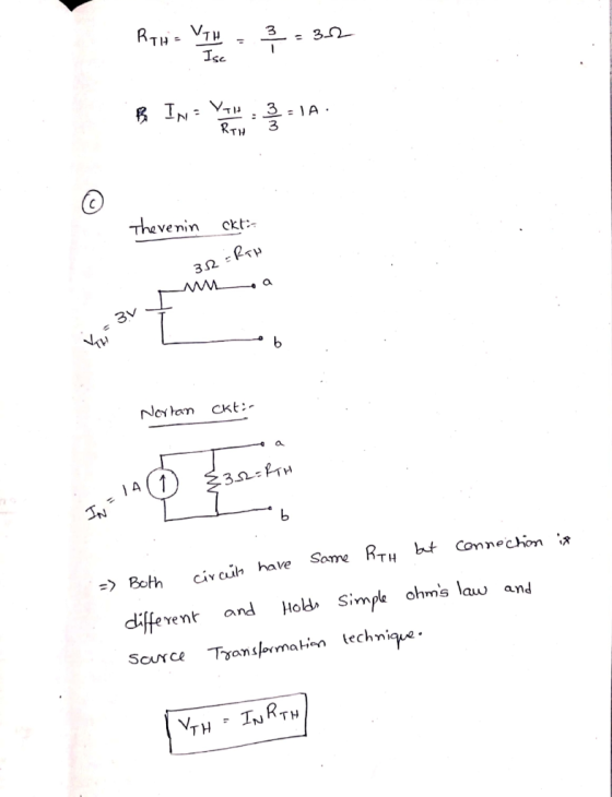 NH Yeni Ş=32 B IN = Y DIA A RT 3 Thevenin okt:- 3.2 RTW 3V Mu Norlan ckt:- LAY I is =) Both circuts have some RTH but connect