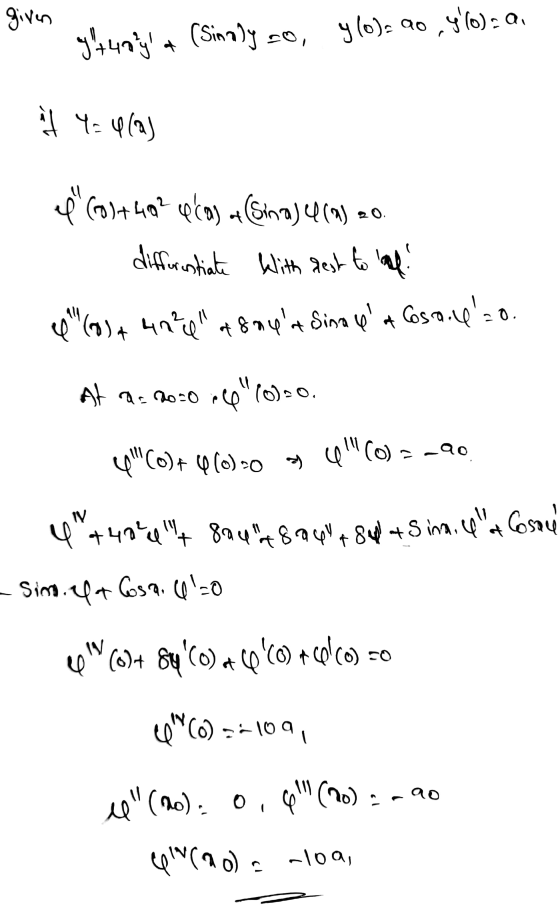 given 91440²9 * (singly co, y (0) 20,410) sa it Ys 4 () 20. Colt 49? QCos u Sinajucas differentiate With Rest to lah! 4