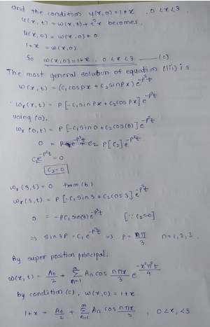 and the conditio 4443 the condition ulo) 1 WY, Y. becomes Uo) wie.) So wex,o=148o LX L3 (c) We most general solchon of equati
