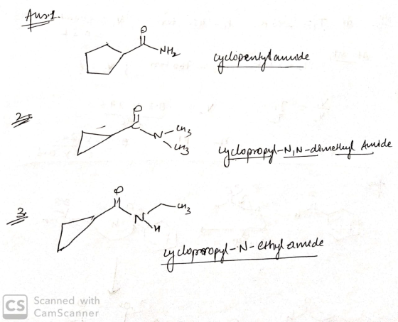 Ausy My eyelopenlydamide W -ch, cyclopropyl-N,N-dimethyl Amide ly cloporopyl-N-ethylamide Scanned with CamScanner