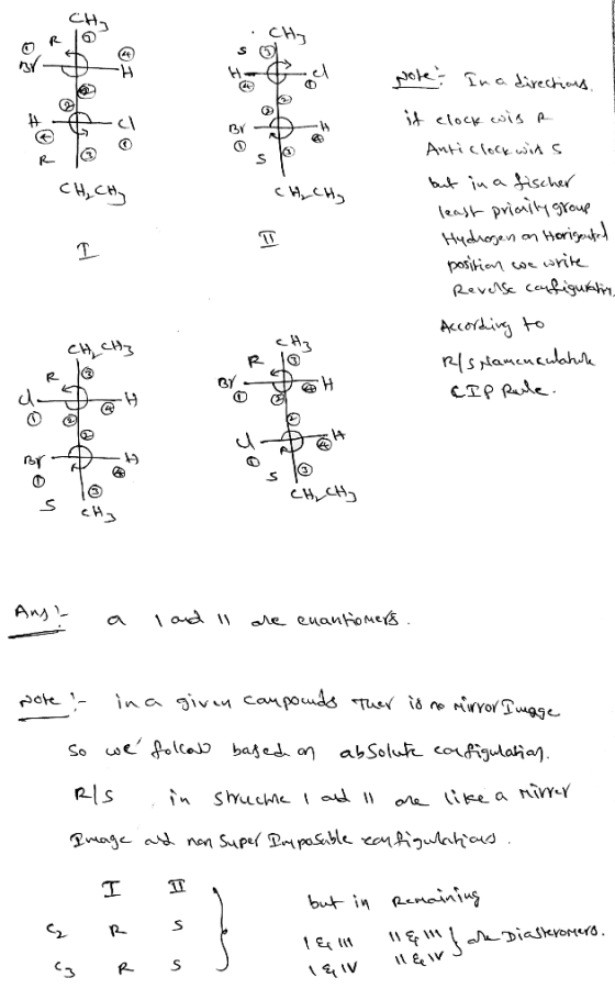e glo dei Rl@ @ CH₂ CH3 с , си, 1a Nole: In a directions. it clock wis R Anticlock wins but in a fischer least priority grou