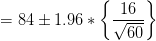 ( 16 = 84 +1.96* 50* 1760/