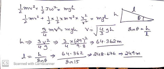 h my 2 1 m² + 1 JW² = righ 4x 1 x m ² x + 2 = mgh 3 m² nigh V= / 4 gh h> 3x2 = 2*62973264.362m &no=h । 49 64.362 * 248.676 =