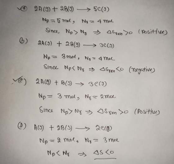 @ 2A (9) + 2B(9) —> 50(9) Np = 5 mol No z 4 mol Since, No> Ny usando ( positive) 6) 2009) + 20(9) ► 30(9) No= 3mol, No= a ma