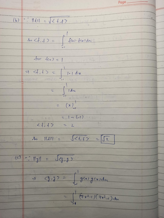 Page (b) : llfll = < fit? ho cf.f) = fins-fons du for fon) =1 a <fits = loida a) stify 2 do llfll S<tify (c. llg!! Segigs G g