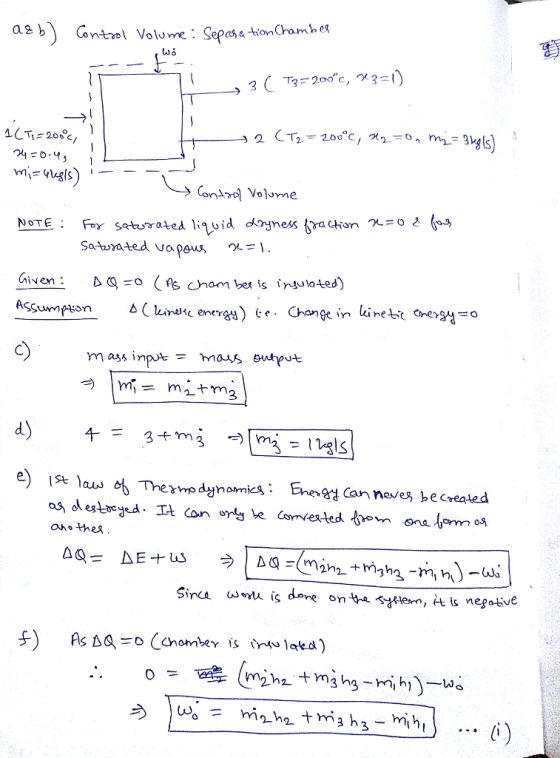 0.1 Saturated vapen, χ . Given : Δq-oĆb cham ber is irdu lated) 스 ( leirelte energy) じぐ d) e st au Ene Can neves be crea Sinc