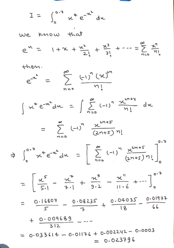 I = sout kete-x? du we know that en + x + 1 x² + x3 +---- 3 2! 3! no then. (1) (zejan ex = no 21+y reee-22 e-x+d dre į (-1)