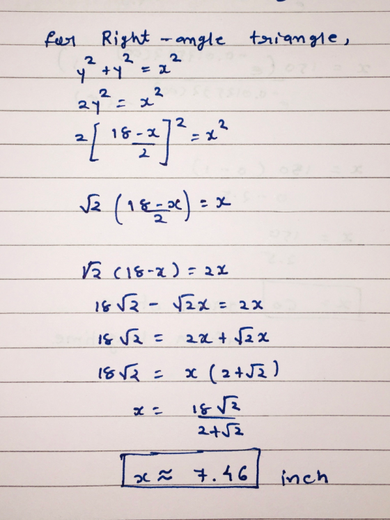 for Right - angle triangle, - 13 34 (18-) : * 13 (152) - 21 16/3 - 22 : 22 18 ง3 - 21. +332 เธง4 : : (243) - เง3 2+ 2 Iañ 7.4