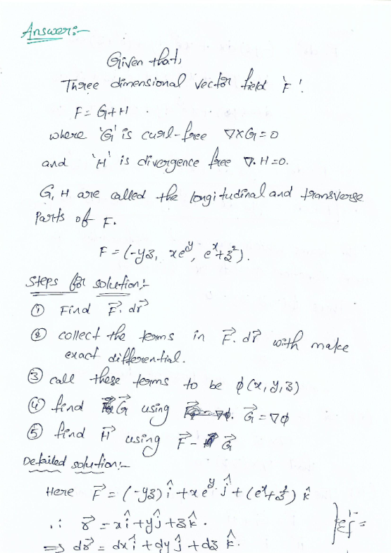 Thee dlimensioal vecf His oivergence Steps Solution collec lo Here F