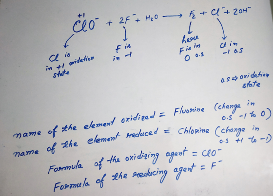 Ę + e + 2OH 1 + 2F + H₂O 2 here Fis - 0. Fisin Oo.s a is in tl weidation state 0.5 > oxidation state 0.8-to 0) ist greduced