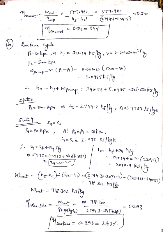 Mariet Weet = 557.982 =557-982 28.340 Csup ham hal (27942-1154-5) Mcannot = 8:34 = 344.7 Ô Rankine cycle Pieso lepă = hy = 34