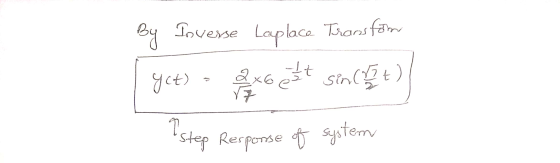 By Iovesse Laplace Transformer yet) a ovocat sincet) Astep Response of system