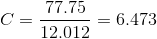Ca 77.75 12.012 = 6.473