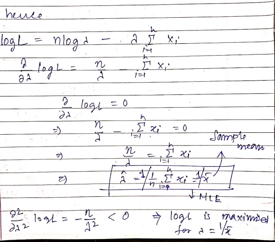hence loge = nloga -. a I x, 2 loge = 0 Sample meno - Hente 1 2 1 2 logh = - 1 / 2 <0. loge is maximised