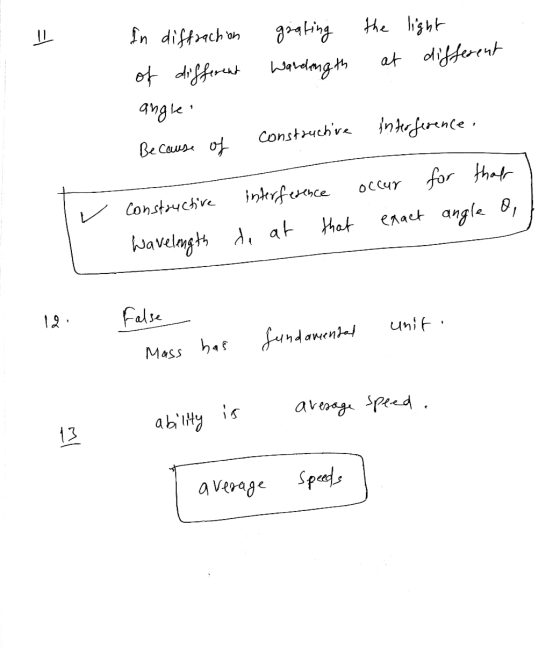 F. the light at different In diffraction grating of different wardength angle Because of 1 construchire interference. v Const