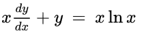 dy doc +y = x ln x