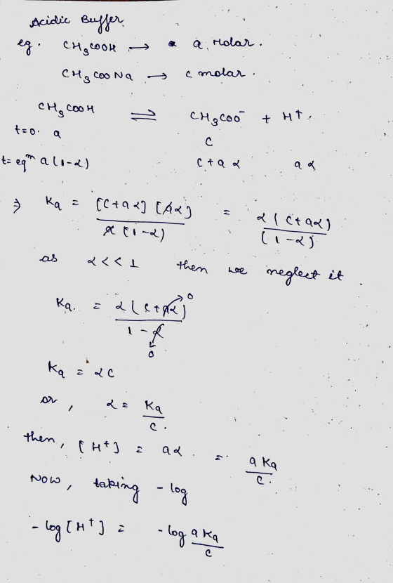 Acidic Buffer eg. CH₃Cool $ & rolar . Colg COONa c molar . CHg cool 2 CHgcool + Ht. tao с. to ega a lo-a) Cta ao an kas ce+aa