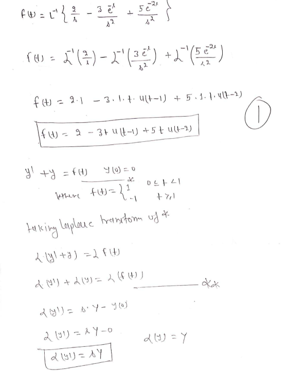 fW=et&IS E 52-22 sa 5 e fH 1(1) -2(36) +2. € + 82 - f (t) 1.6 -3.1. t. u-1) + 5.1.1.417-2) 0 if (H) = 9-34 ult-1)+5 t ult-