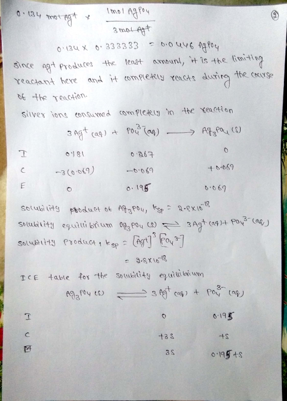 AaPo since agt produces the least amoun, itis-トelisniting reactant here and it ompetey encts duia tte cirse bE the eaciion Si