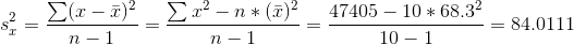 2 Σα – Ι)2 η –1 Σ? - η * (7)? η –1 47405 – 10 * 68.32 10 -1 - 84.0111 T