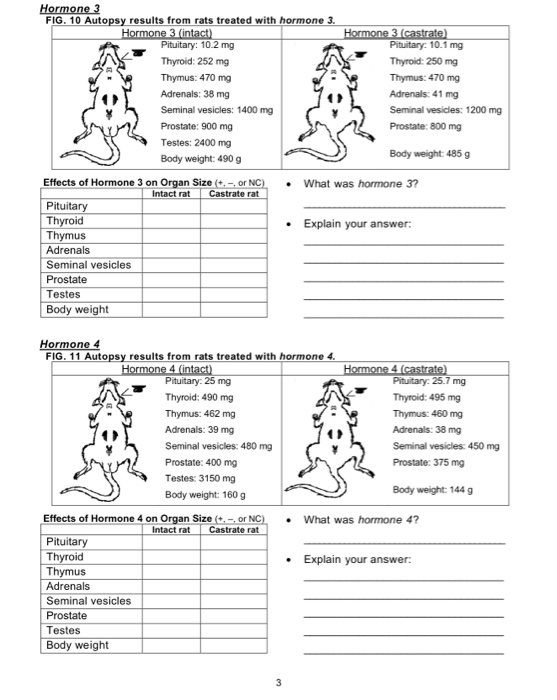 Hormone 3 FIG. 10 Autopsy results from rats treated with hormone 3. Hormone 3 intact) Pituitary: 10.2 mg Thyroid: 252 mg Thym