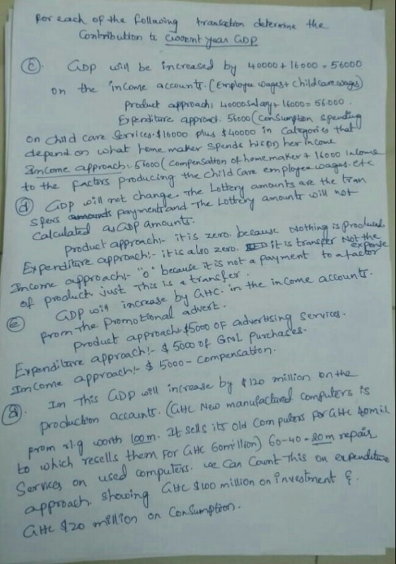 for cach of the Pollasing Combribution t COOEmt ransahon ceternine the Gop CDp u be fnereaseS by 40000 + 16 000 -56000 on the