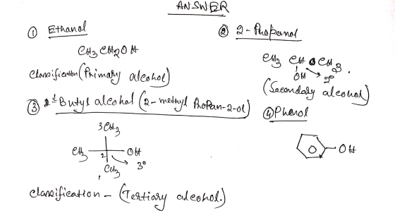 ем, ем- ден. ANSWBR 0 Ethanol @ 2-floßenar Cola Cloon Clono i fiertion ( Parimary alcohol) (Secondary alcohol DetButyl alcoho