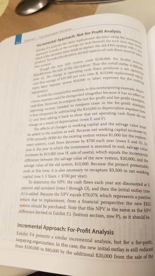 or-Profit Analysis cision using the incre he incre thereof) for each item old EKG system with cash flows must be y reces Incr