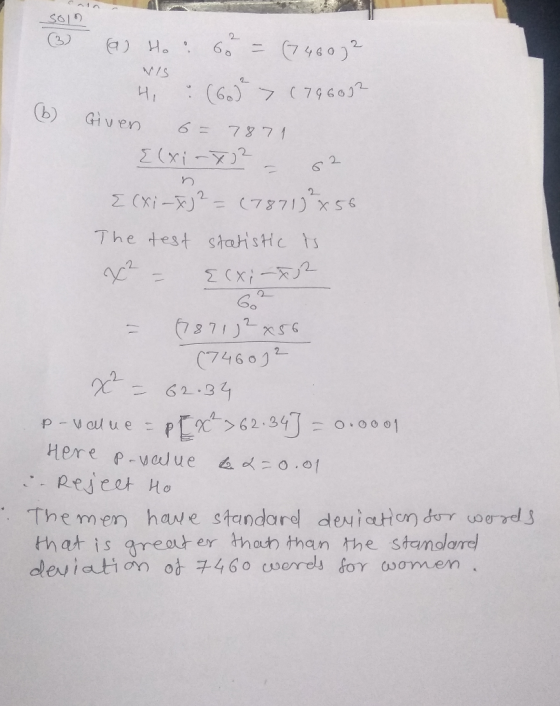 A) Ho (7460)2 6 0 VIS :(6.) 79c02 (b) Given 6= 78 7 1 2(xi-2 2 2 Z Cxi-X (7871) xs6 The test stahstic ts 2Cxi-2 Go 371ס )- xs