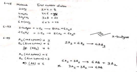 6-45 Molecule Total number of aton 2 So3 2x4 = 9 4 Nzhy Ҷх 6 = 3 - Знзеу 3x3 = 29 6 А1 (ен), 6x2 = 92 , . 2- bra — 82 +620 24