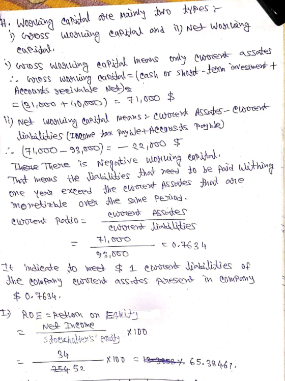 H. Working capital are mainly two types ? - D Gross working capital and ii) Net wortung 1. capital 1) wross wosining capital