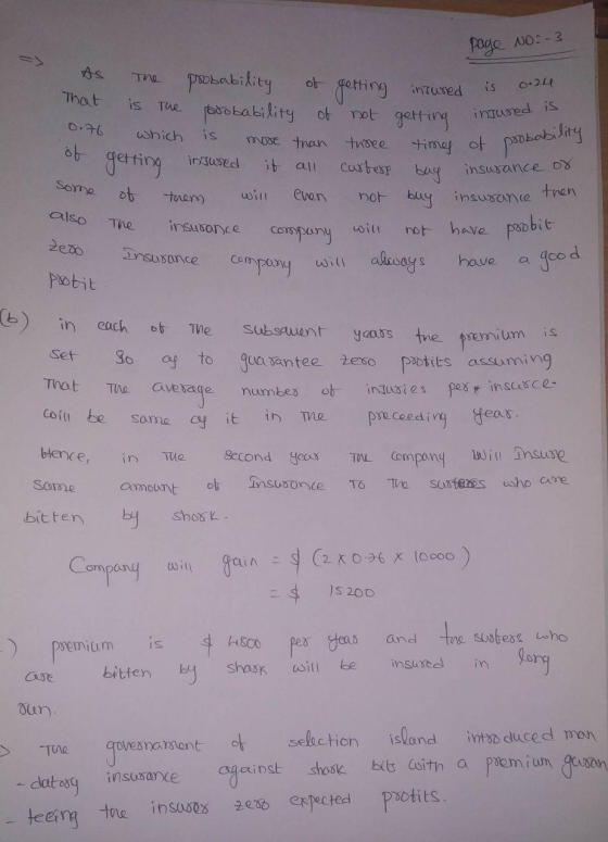 Page No -3 ting injured is nes of probability AS The probability of getting insured is o2 That is the probability of not gett
