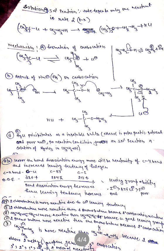 depends only one reactant solution A.SMI Reaction crate depends only one a in rate & (R-X) . “31 - 4 си, ч, ең — ади, (w, y,g