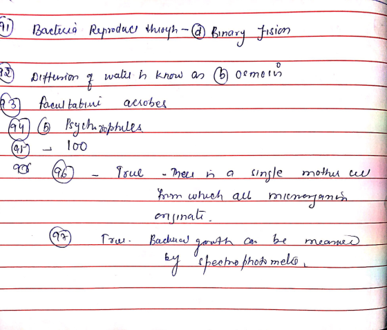 10. Bacticed Reproduc theoyh-@ Binary Jision as 6 remoun 42 Diffusion of water h know 6a fееd hi aerche quo Psychi bhiles gor