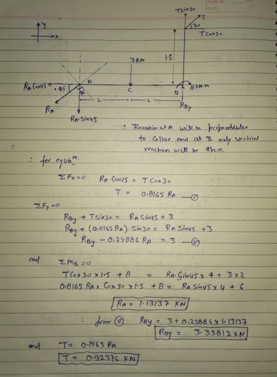 PAGE NO DATE Tsin30 3-9 Tcon3 3KN Ra Conys 45 8EN-M 2 Rey RA RA-Sinys Reachan at A pespndulor Wil be to Cellar Omel ar B oly