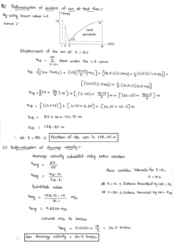 6) Determination of position of can at that time : By using known values wat vms) curve :- 15 Semi parabola 12 - - -- - - - -