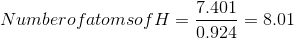 7.401 Numberofatomsof H = 7094 = 8.01