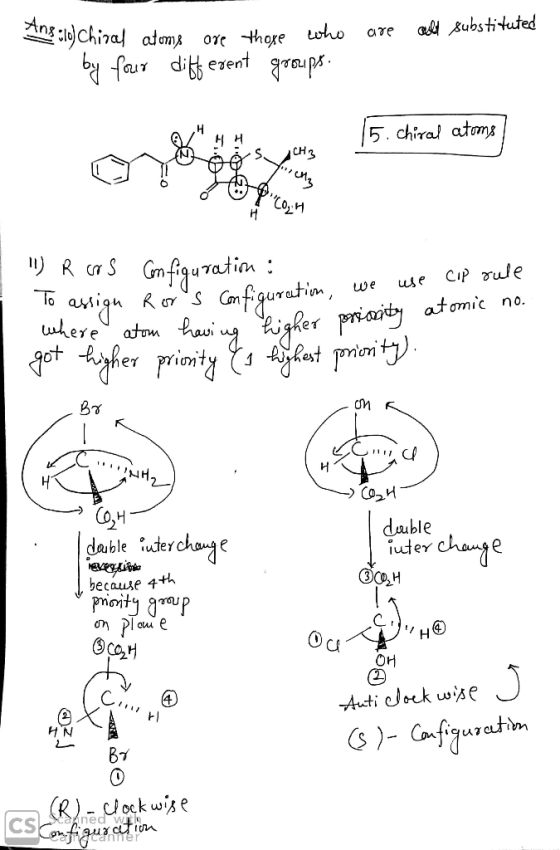 are seeld substituted - 2013:10) Chiral atoms are those who by four different groups. HAS. CH3 15. chiral atoms CO 11) R COS