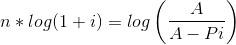n * log(1+i) = log LA- Pi -