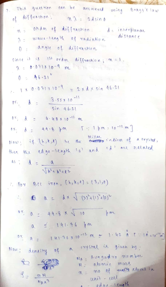 . This C Th: пил hion can bе аѕ wе угі (Aina B«Моти) of diffraction; na = 2dsino in order of diffraction. d= interplanar dist