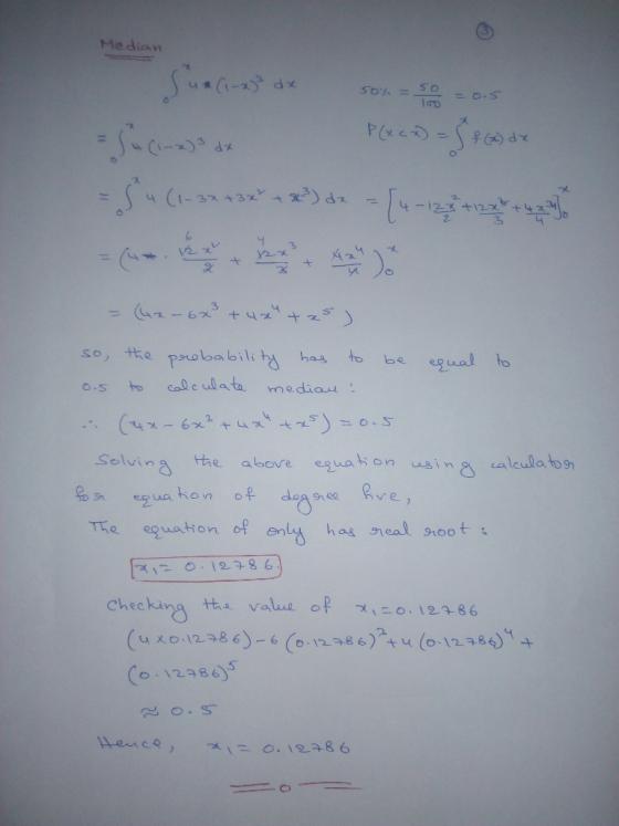 Median * P -SC 32 43x -6x+4 so, the pobabili y has to be gual to Calc ulata mediau O-S C-6x2 + calcula to9n above eguaon Solv