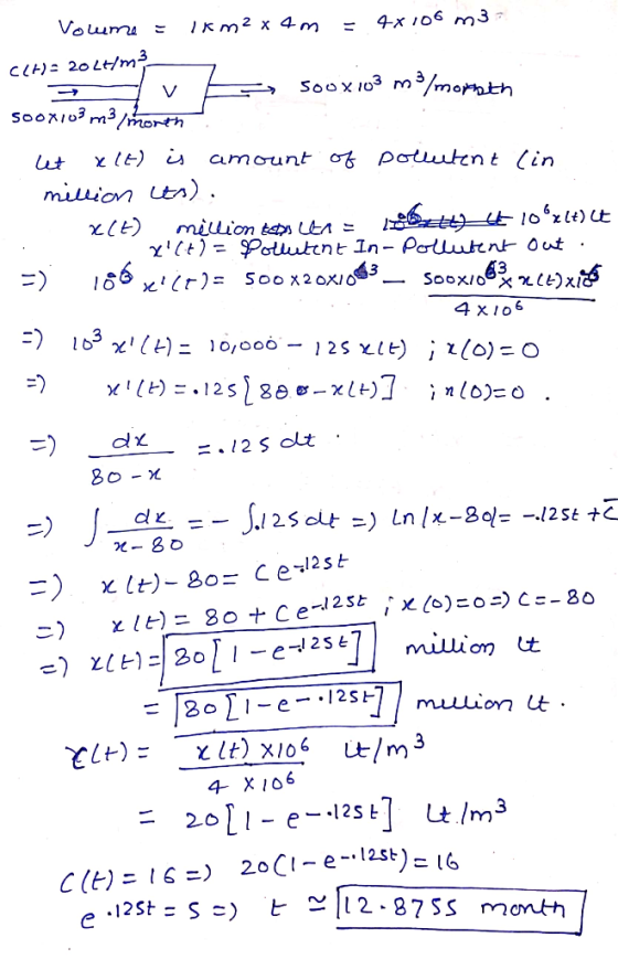 4-x 106 m3 IK m2 x 4m Voum C(H) 20Ltm3 3/mopath Soox 103 m SooRIo m3/morth amount of pouten t (in ut million tn). PolutentIn-
