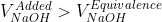 V_{NaOH}^{Added}> V_{NaOH}^{Equivalence}