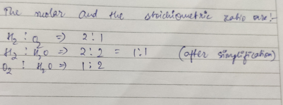 The solar and the stoichiometrie zabio are! Hi = 2:1 Hy : 40 = 2:2 = 1:1 (after sunglification) O ! 80 = 1:2