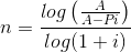 n = log G-R) log(1+i)